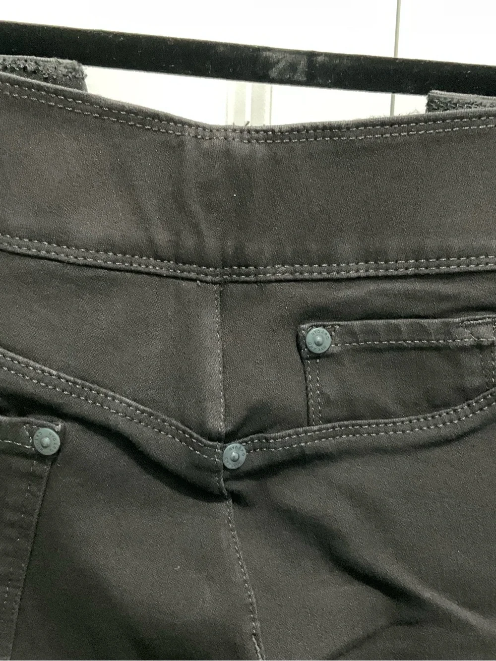 Black Denim Jeans SZ L 14-16 Pull On NYGARD Straight Slims NWT